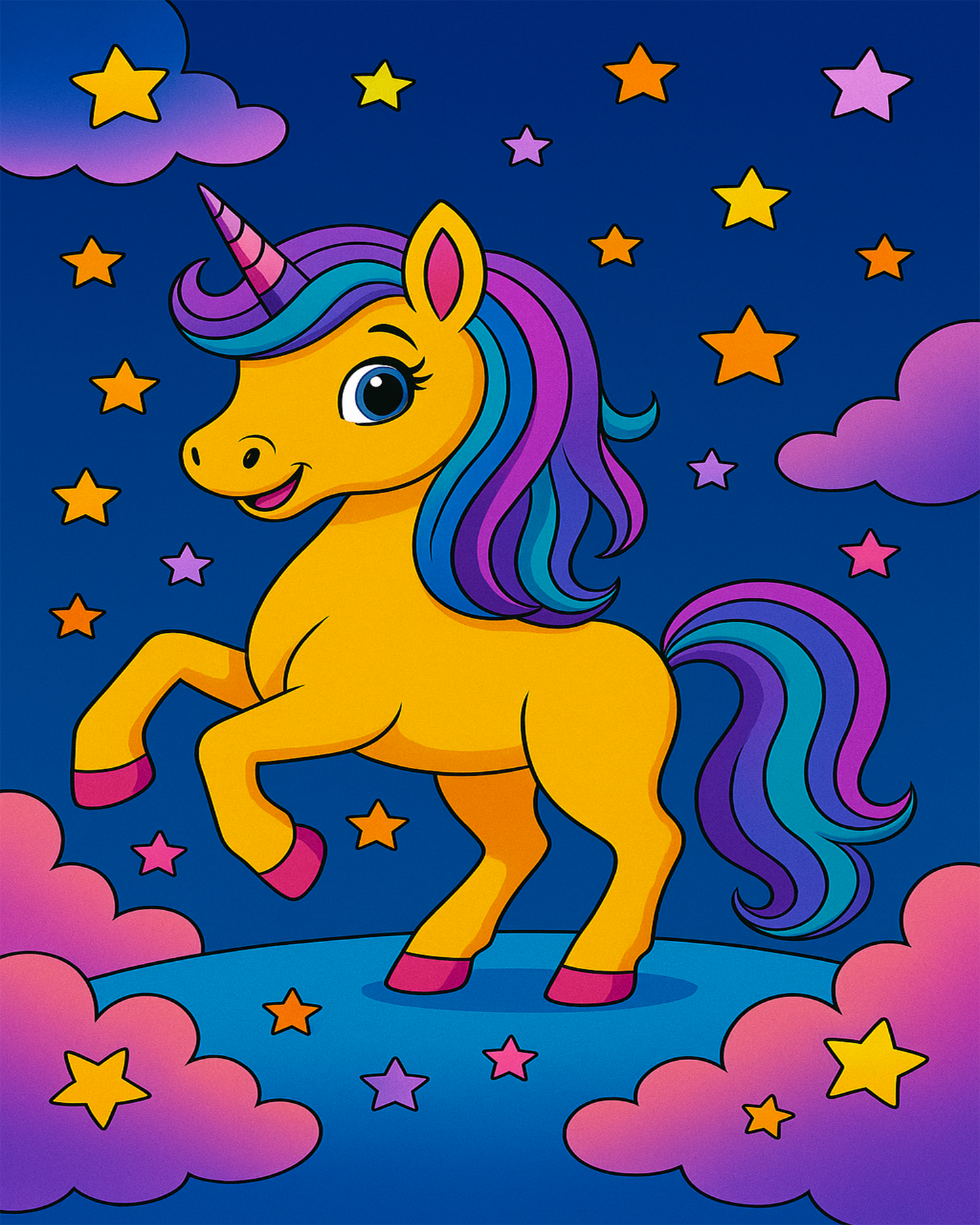 Toile Ă colorier - Licorne - 20.32 x 25.4 cm