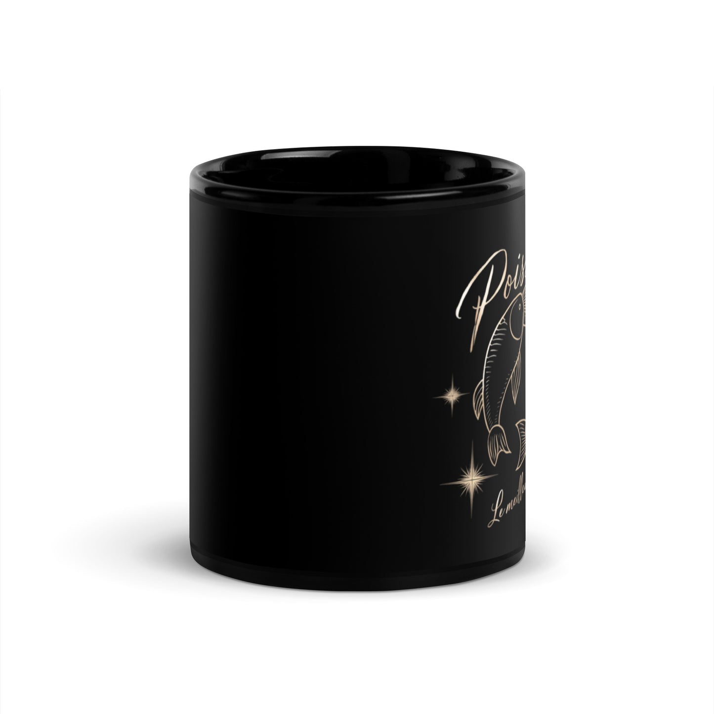 Mug noir signe zodiaque Poisson - Tasse en céramique Signe Astrologique Poisson - Idée cadeau originale astro Poisson