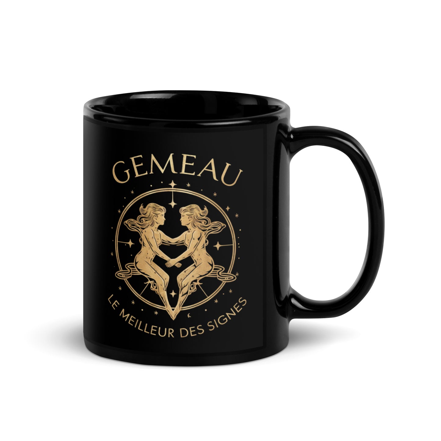 Mug noir signe zodiaque Gémeau - Tasse en céramique Signe Astrologique Gémeau - Cadeau original signe astro gémeau