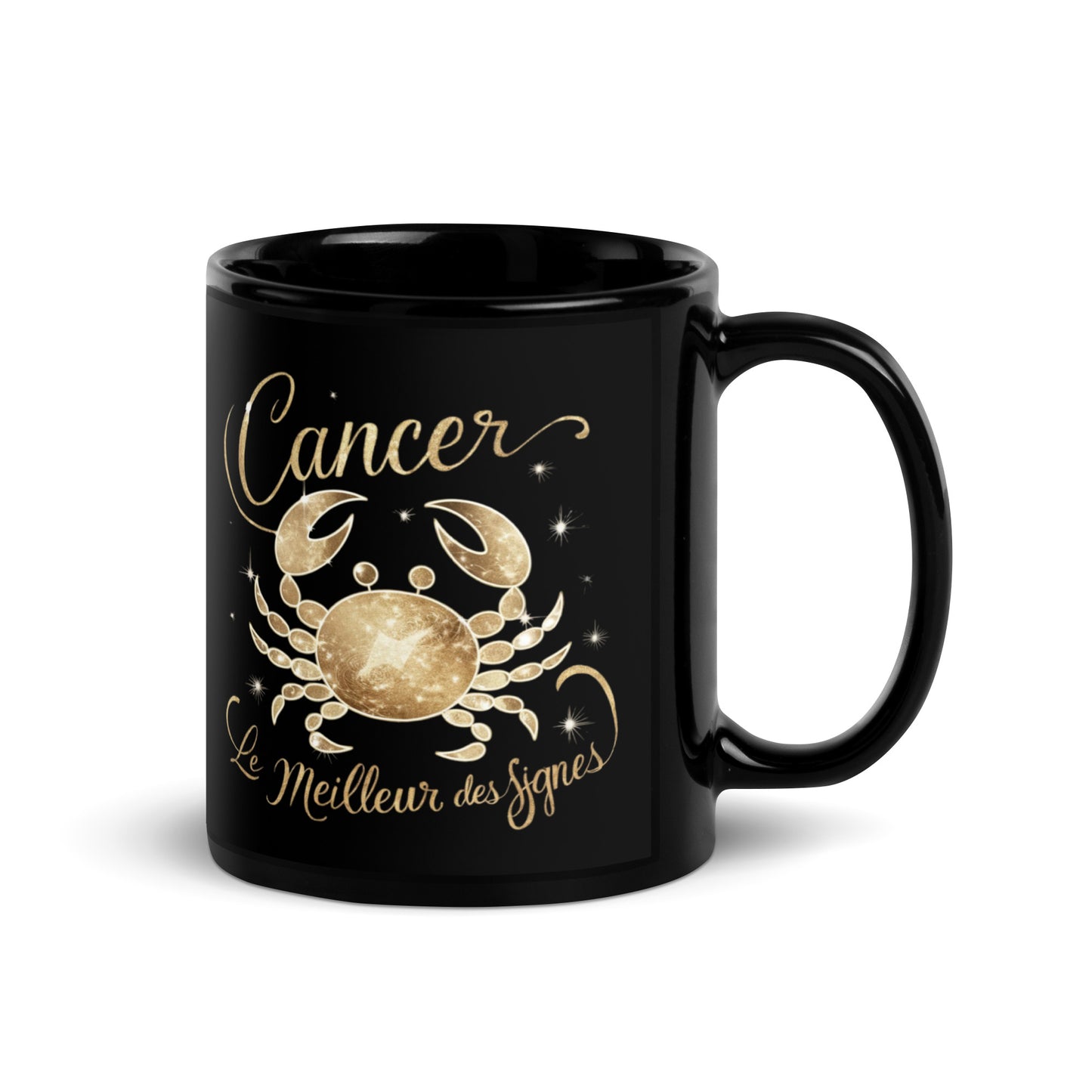 Mug noir signe zodiaque Cancer - Tasse en céramique Signe Astrologique Cancer - Cadeau original Cancer