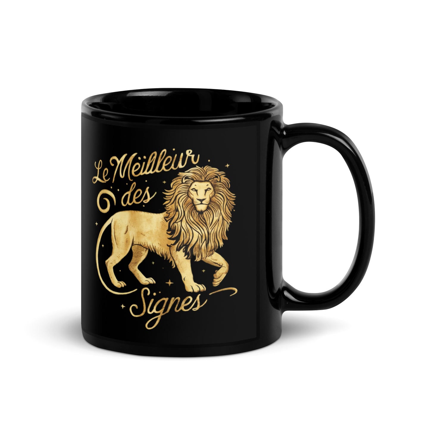 Mug noir signe zodiaque Lion - Tasse en céramique Signe Astrologique Lion - Idée cadeau originale Lion