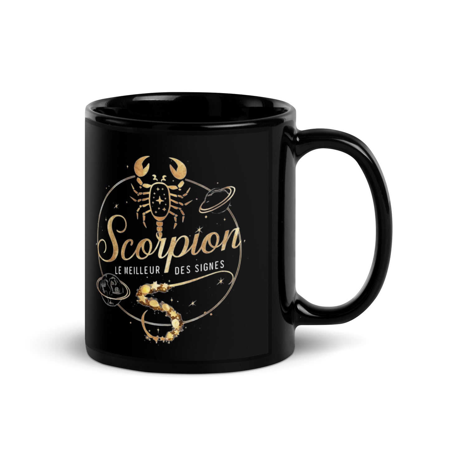 Mug noir signe zodiaque Scorpion - Tasse en céramique Signe Astrologique Scorpion