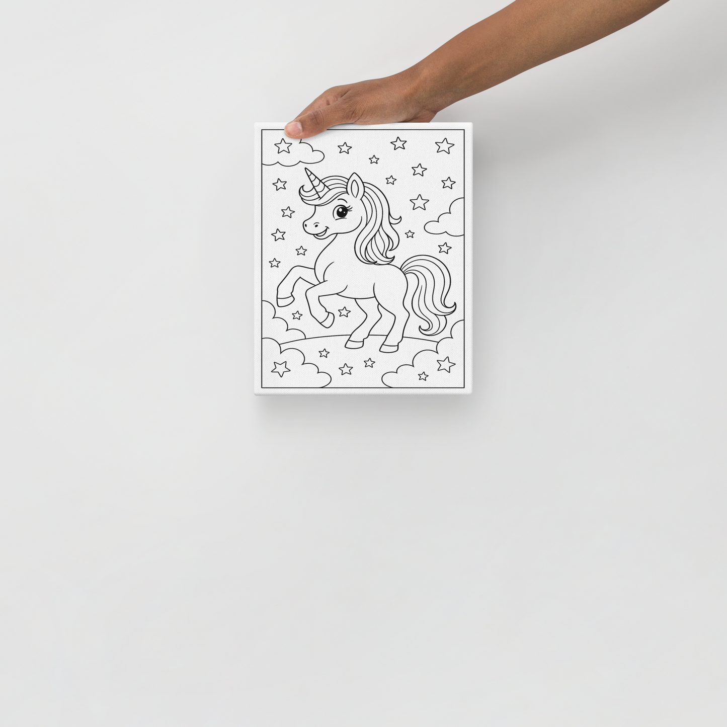 Toile Ă colorier - Licorne - 20.32 x 25.4 cm