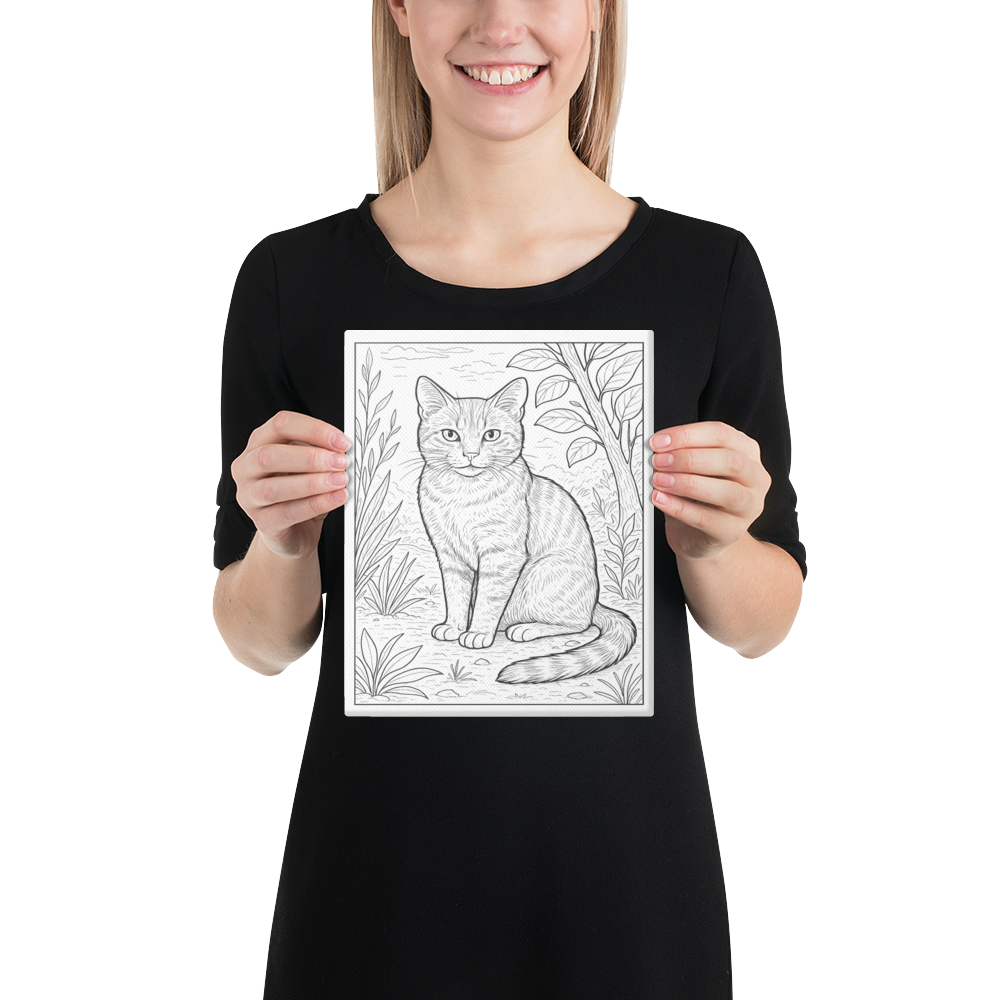 Toile Ă colorier - Chat - 20.32 x 25.4 cm