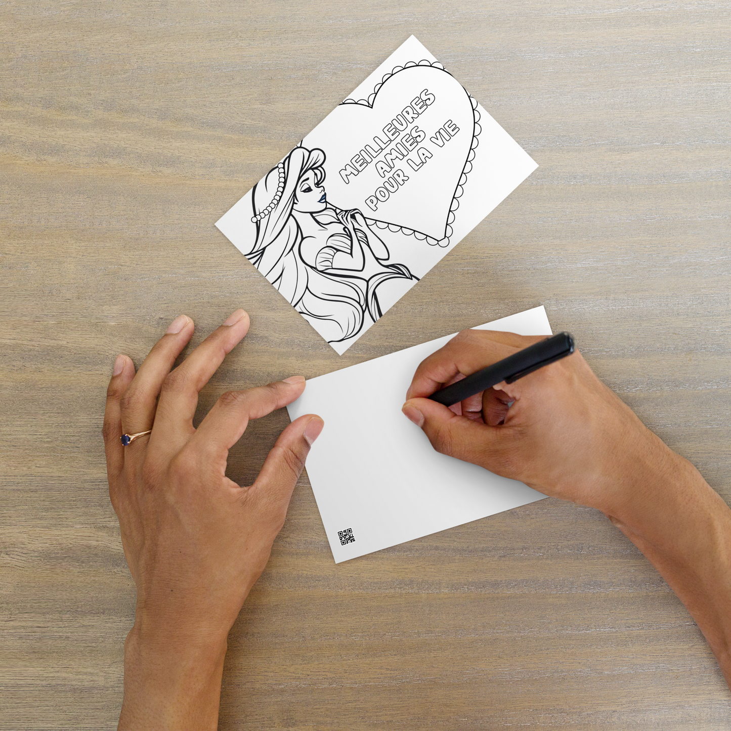 Carte de voeux à colorier - Meilleures amies pour la vie