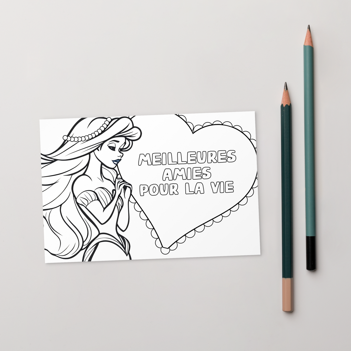 Carte de voeux à colorier - Meilleures amies pour la vie