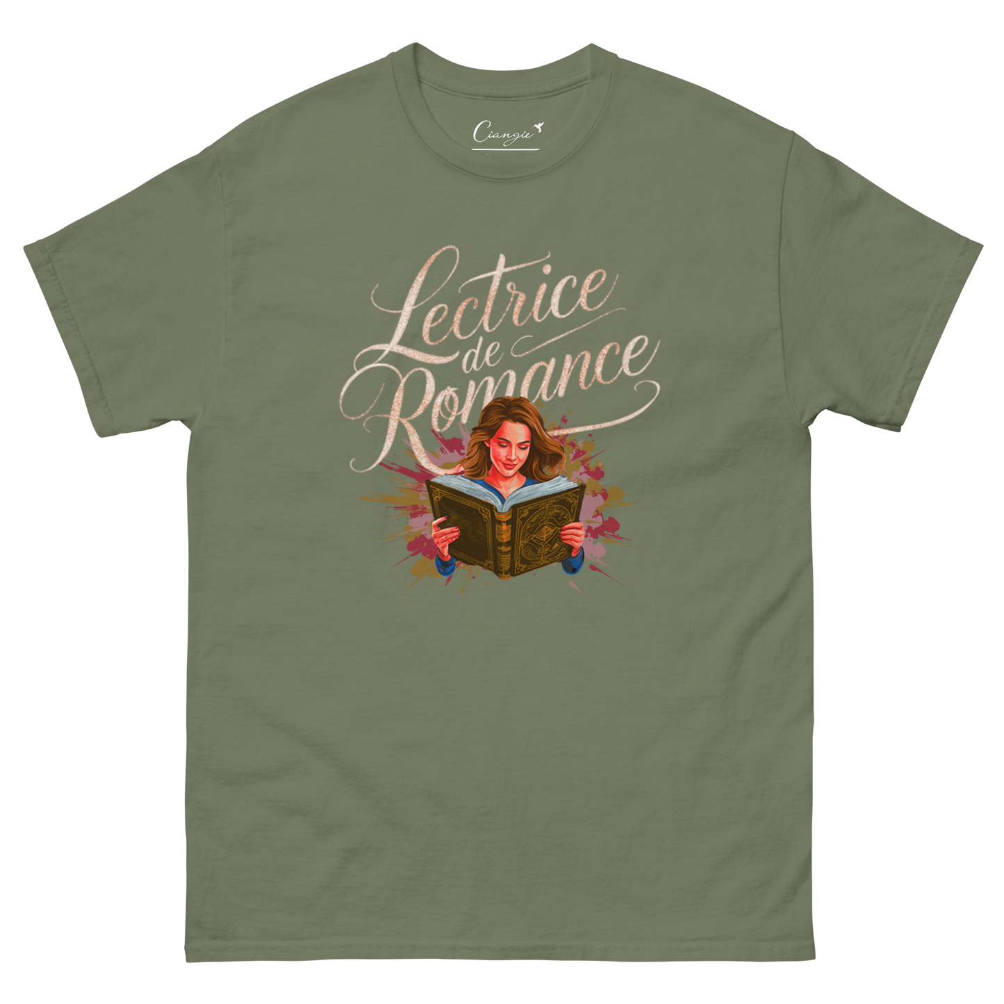 T-shirt imprimé pour femme 100% coton - Haut à manches courtes pour Lectrice de romance - Vêtement pour passionnées de lecture