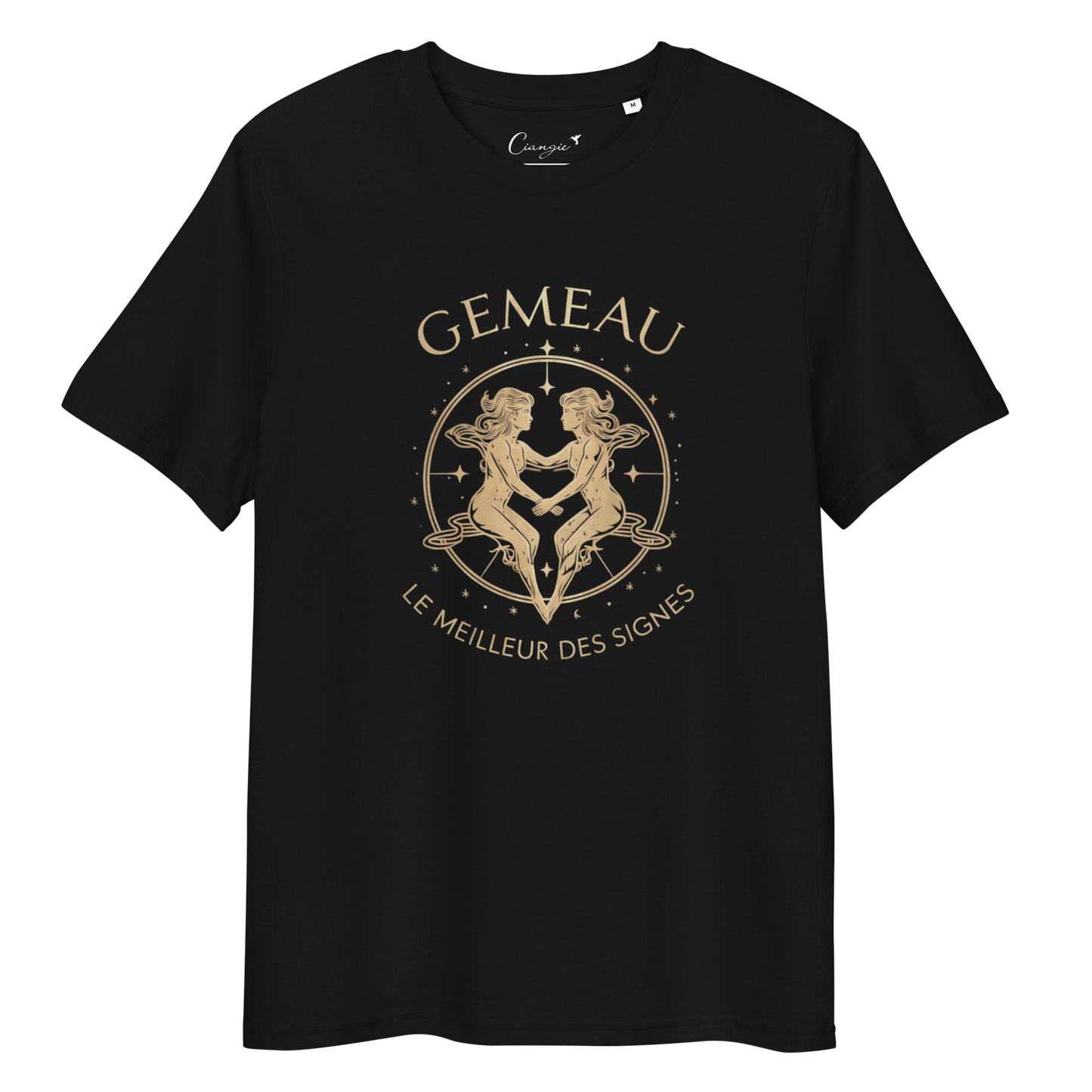 T-shirt imprimé pour femme en coton biologique signe zodiaque Gémeau - Haut manches courtes Signe Astrologique Gemeau