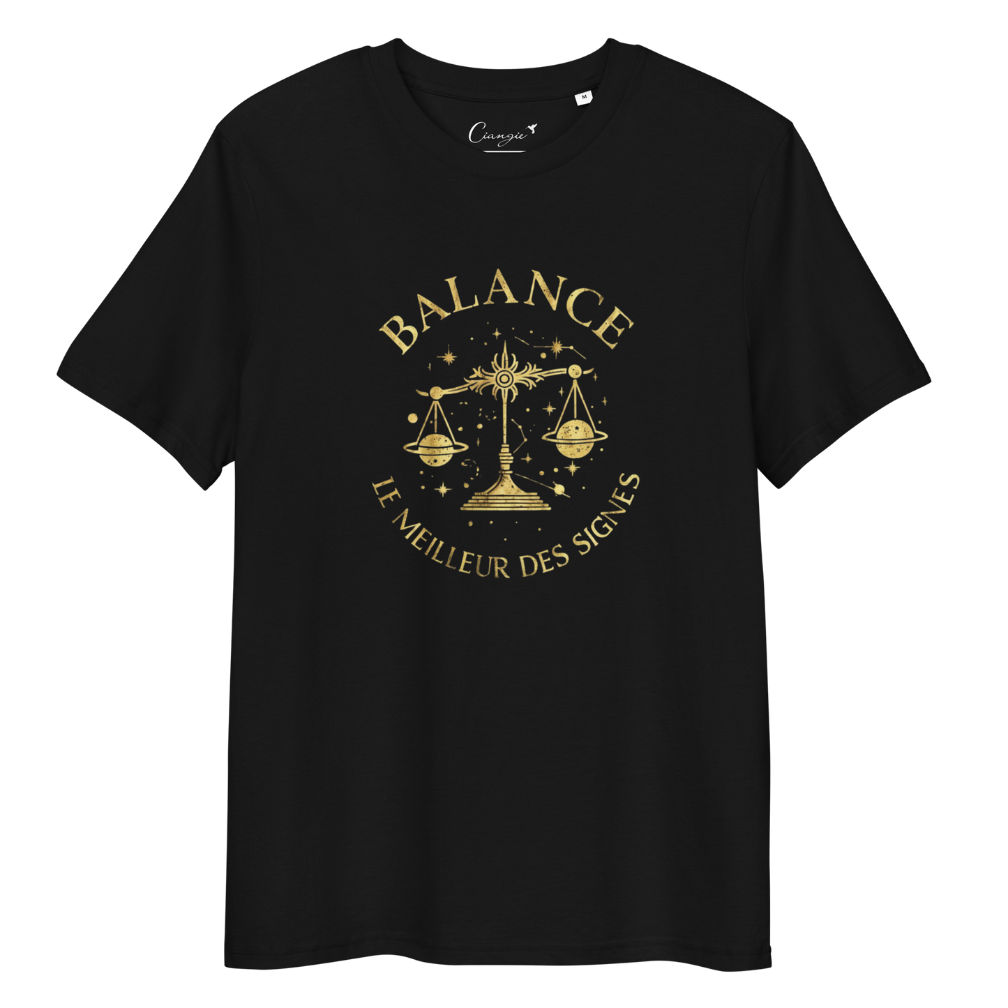 T-shirt imprimé pour femme 100% coton signe zodiaque Balance - Haut manches courtes Signe Astrologique Balance