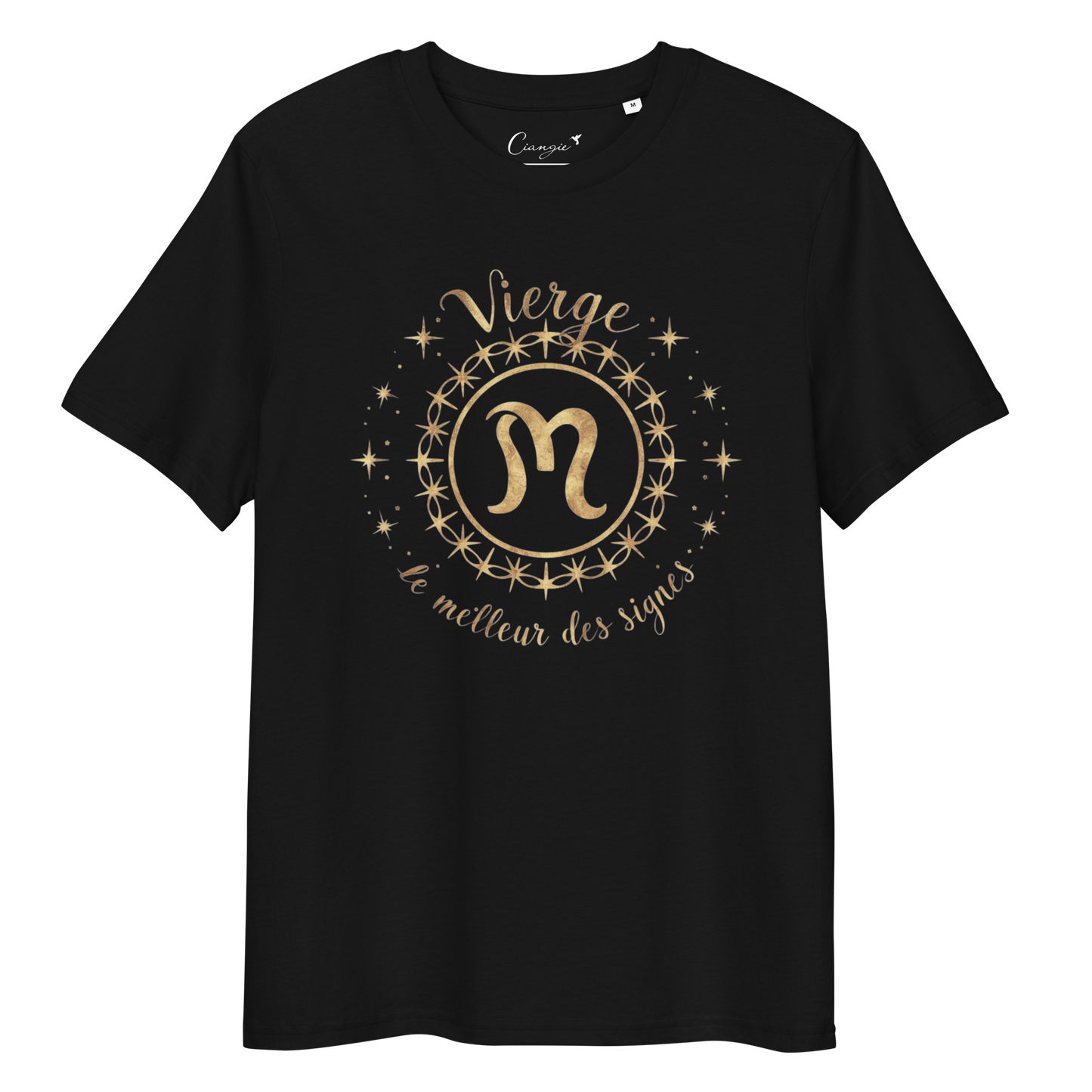 T-shirt imprimé pour femme en coton biologique signe zodiaque Vierge - Haut manches courtes Signe astrologique Vierge