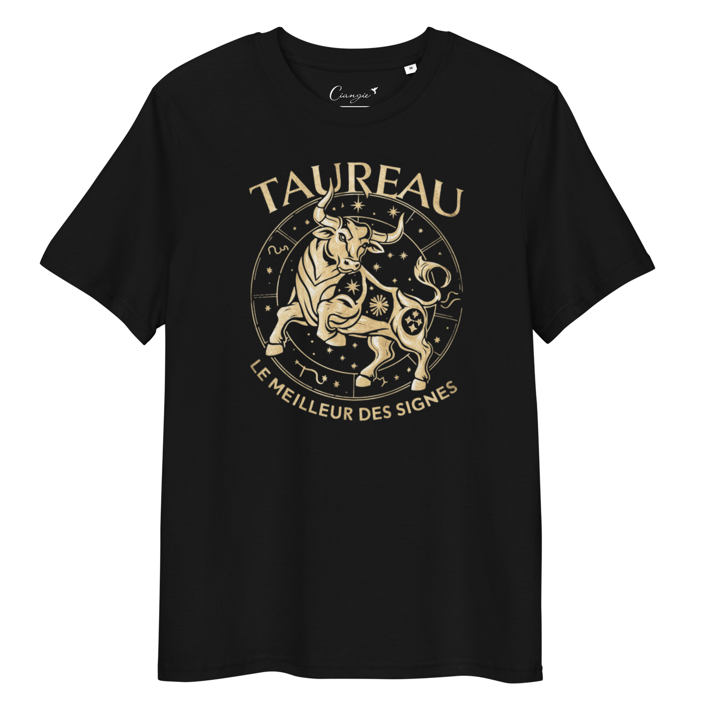 T-shirt imprimé pour femme 100%coton signe zodiaque Taureau - Haut manches courtes Signe Astrologique Taureau
