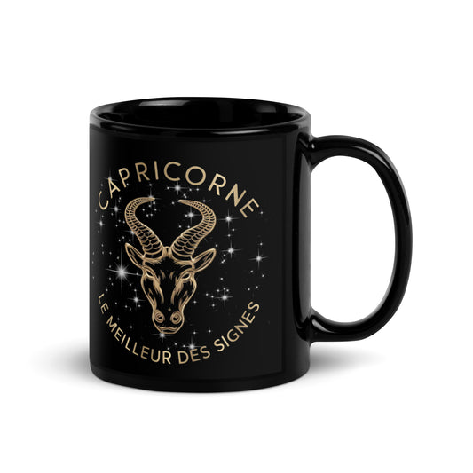 Mug brillant noir - Capricorne