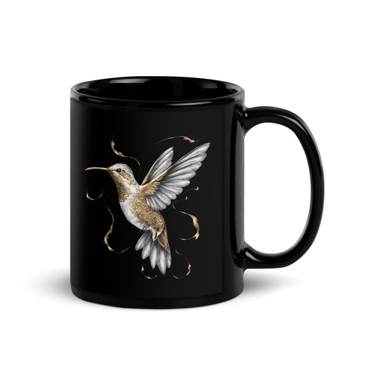 Mug brillant noir - Colibri