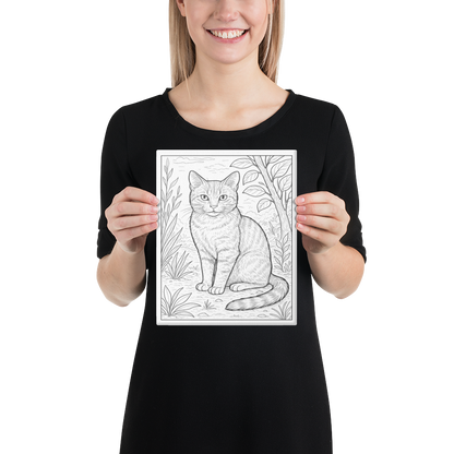 Toile à colorier - Chat - 20.32 x 25.4 cm