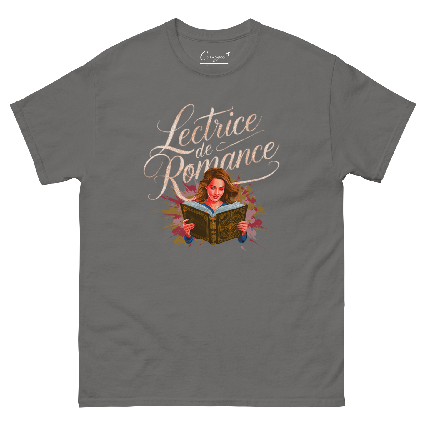 T-shirt imprimé pour femme 100% coton - Haut à manches courtes pour Lectrice de romance - Vêtement pour passionnées de lecture