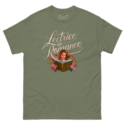 T-shirt imprimé pour femme 100% coton - Haut à manches courtes pour Lectrice de romance - Vêtement pour passionnées de lecture