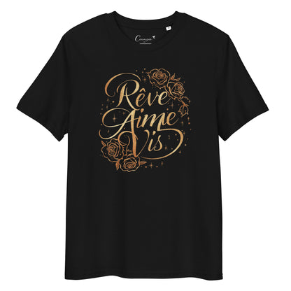 T-shirt pour femme en coton biologique - Reve, Aime, Vis